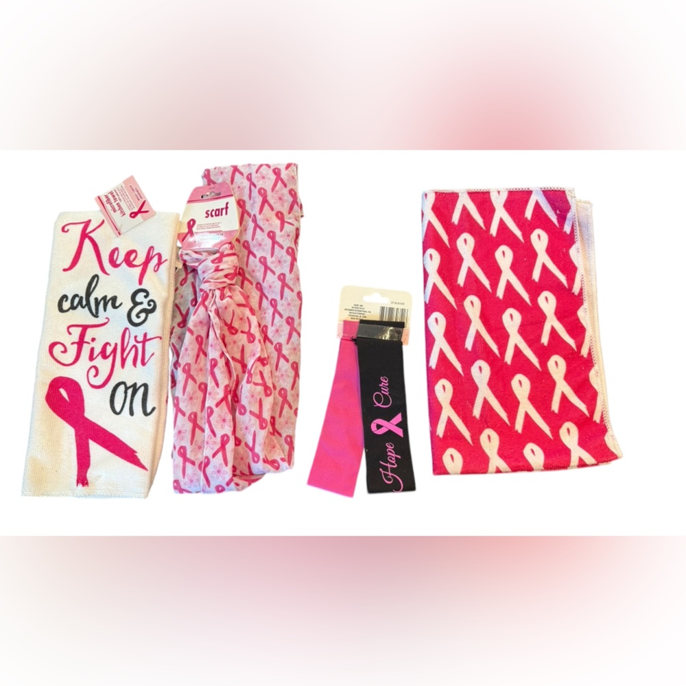 Breast Cancer Awareness Towel,headband & Scarf Bundle